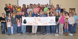 Pickens Mayor David Owens presents the We Fan The Flame award to Senior Pastor Jamie Duncan and members of East Pickens Baptist Church.