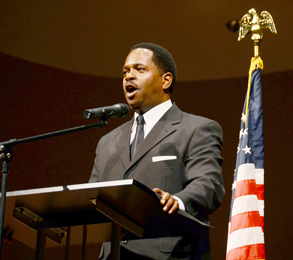 Motivational performer Stephon Ferguson was the speaker for a special chapel service honoring Dr. Martin Luther King Jr. Jan. 22 on the university’s campus in Central.