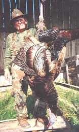 The author’s father, Carl T. Cloer Sr., with a huge gobbler bagged just prior to his death.