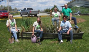 Members of the PCBEAC beautification committee celebrating Earth Day by planting native plants to beautify the Education Center at the Pickens County Recycling Center off Old Liberty Road.