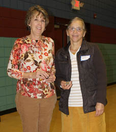 Barbara Welmaker, Elsie Yoder and Pat Mitchell (not pictured) were presented with 20-year service pins for their generosity and loyalty to the Meals on Wheels program