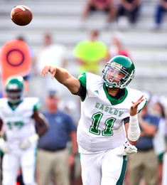 John Bolton/BoltonPhoto.com Easley quarterback Dalton Black threw for 303 yards on Friday against T.L. Hanna, but tossed two interceptions, including one in the final minute, in a 31-24 loss.