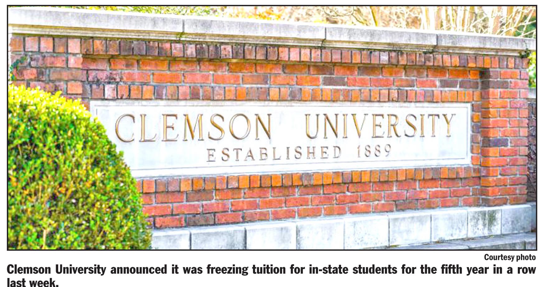 Clemson trustees approve tuition freeze