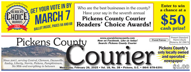 Pick up a Pickens County Courier to vote in the Pickens County Courier’s Readers’ Choice Awards